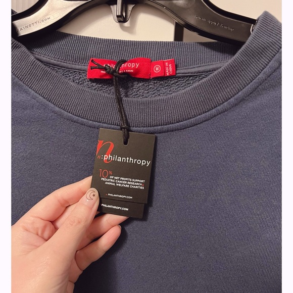 NWT n:Philanthropy Sela Sweatshirt Crewneck in Blue Mirage Size M - Picture 4 of 13
